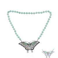 Zilveren halsketting met blauwe kant agaten (Dallas Prince Designs)