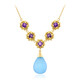 Zilveren halsketting met een Aqua Chalcedoon