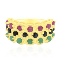 Zilveren ring met blauwe saffieren