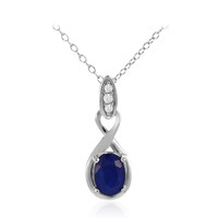 Zilveren halsketting met een Koningsblauwe Spinel