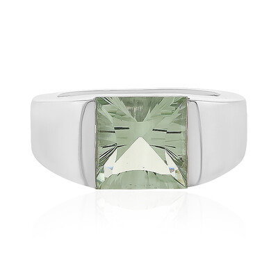 Zilveren ring met een groene amethist