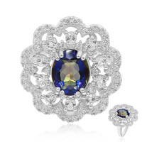 Zilveren ring met een blauwe mystieke kwarts