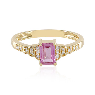 Gouden ring met een roze saffier