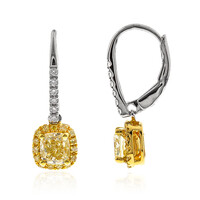 Gouden oorbellen met gele S12 diamanten (CIRARI)