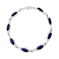 Zilveren armband met Blauwe Colombiaanse Barnstenen