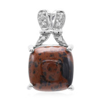 Zilveren hanger met een mahonie obsidiaan