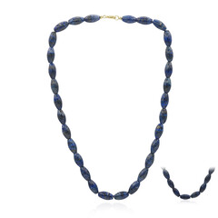 Gouden halsketting met lapis lazulistenen