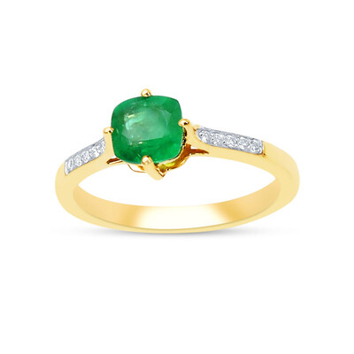 Gouden ring met een Zambia-smaragd