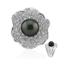 Zilveren ring met een Tahiti parel (TPC)