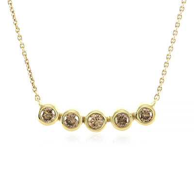 Gouden halsketting met PK Champagne Diamanten