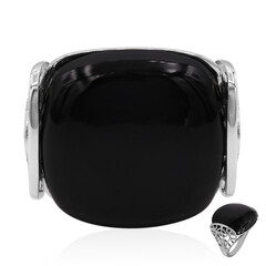 Zilveren ring met een zwarte onyx
