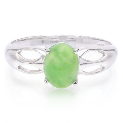 Zilveren herenring met een keizerlijk chrysopraas
