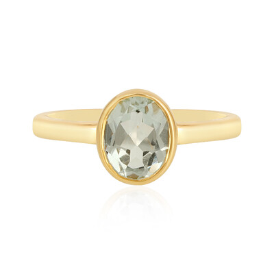 Zilveren ring met een groene amethist