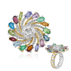 Zilveren ring met een witte kwarts (Gems en Vogue)