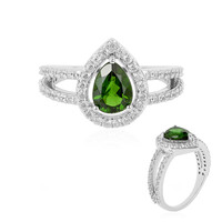 Zilveren ring met een Russische diopsied