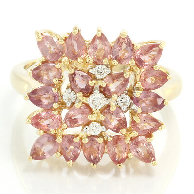 Gouden ring met Onverhitte Padparadscha Saffieren (AMAYANI)