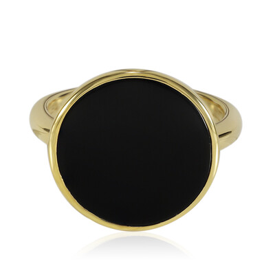 Zilveren ring met een zwarte onyx