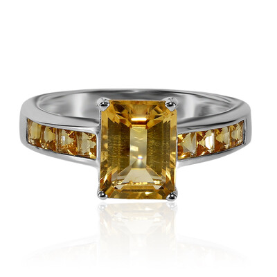 Zilveren ring met een citrien
