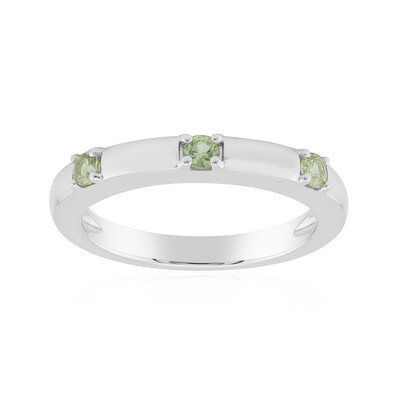 Zilveren ring met Groene Tuléar Saffieren (Pallanova)