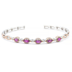Zilveren armband met Paarse kleurwissel granaten (Gems en Vogue)