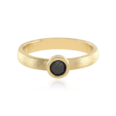 Zilveren ring met een zwarte diamant
