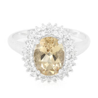 Zilveren ring met een champagne kwarts