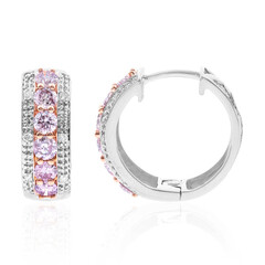 Gouden oorbellen met roze SI diamanten (CIRARI)