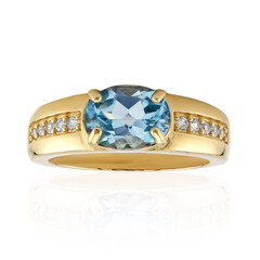 Zilveren ring met een hemel-blauwe topaas