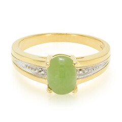 Zilveren ring met een keizerlijk chrysopraas