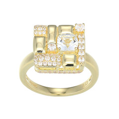 Zilveren ring met een witte topaas (Adela Silber)