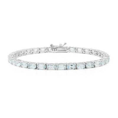 Zilveren armband met hemel-blauwe topaasstenen