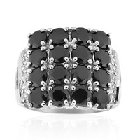 Zilveren ring met zwarte onyxen