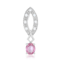 Zilveren hanger met een Padparadscha saffier