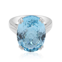 Zilveren ring met een hemel-blauwe topaas