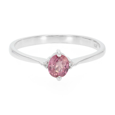 Zilveren ring met een Padparadscha saffier