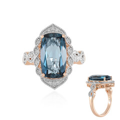 Gouden ring met een Londen-blauwe topaas (SUHANA)