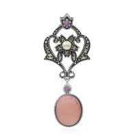 Zilveren hanger met een roze opaal (Annette classic)