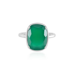 Zilveren ring met een Groene onyx