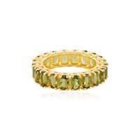 Zilveren ring met moldavieten