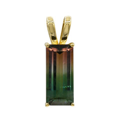 Gouden hanger met een meerkleurige toermalijn