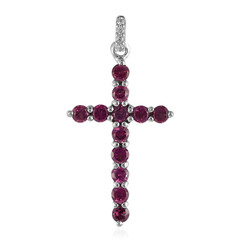 Zilveren hanger met rhodolieten