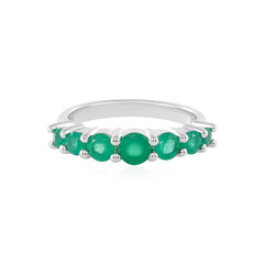 Zilveren ring met een Groene onyx