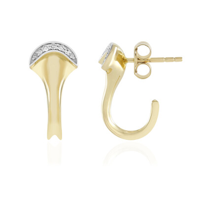Gouden oorbellen met I2 (H) Diamanten