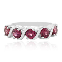 Zilveren ring met rhodolieten