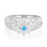 Zilveren ring met een neon blauwe apatiet