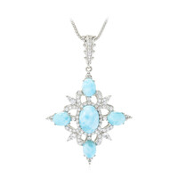 Zilveren halsketting met een larimar (Dallas Prince Designs)