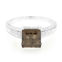 Zilveren ring met een rookkwarts