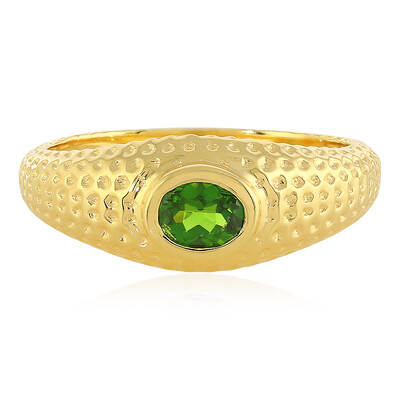 Zilveren ring met een Russische diopsied