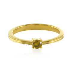 Zilveren ring met een I4 Gele Diamant