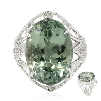 Zilveren ring met een Esperanza Groene Amethist
